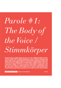 Parole #1 - The Body of the Voice / Stimmkörper (+ CD)