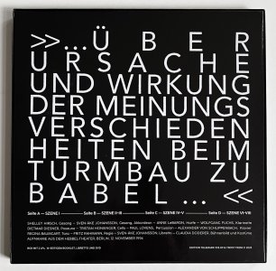 ... über Ursache und Wirkung der Meinungsverschiedenheiten beim Turmbau zu Babel (coffret 2 vinyl LP + DVD + livret + libretto)