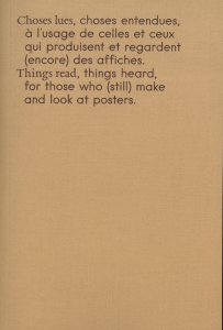  - Things read, things heard, for those who (still) make and look at posters 