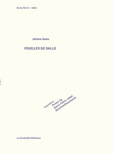 Jérôme Game - Feuilles de salle 