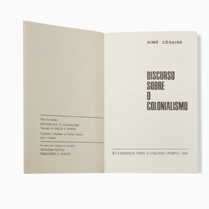Notes on a facsimile of the publication: Cadernos para o diálogo 2 Discurso sobre o colonialismo. Aimé Césaire