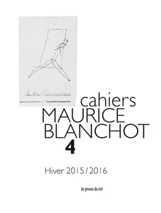  - Cahiers Maurice Blanchot #04