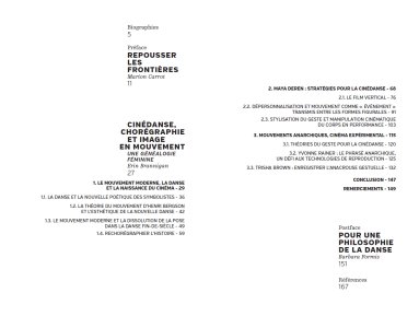 Cinédanse, chorégraphie et image en mouvement