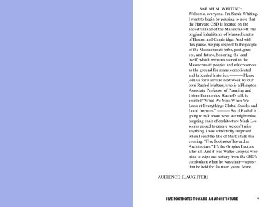 Five Footnotes Toward an Architecture