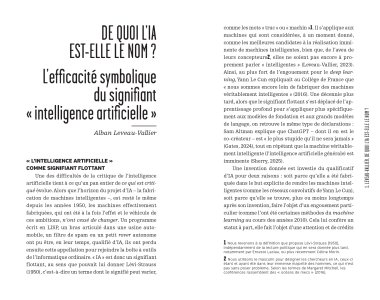 Penser l'intelligence artificielle