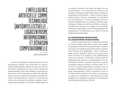 Penser l'intelligence artificielle