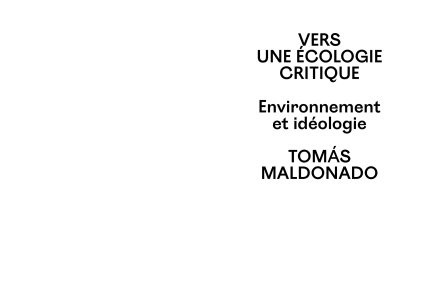 Vers une écologie critique