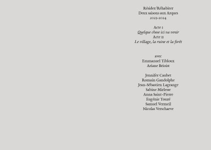 Résider/Réhabiter