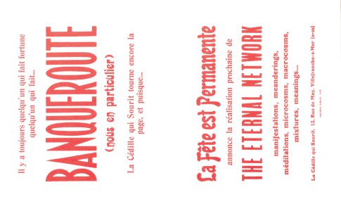 Enseigner et apprendre, arts vivants par Robert Filliou et le lecteur, s'il le désire avec la participation de John Cage, Benjamin Patterson, Allan Kaprow, Marcelle Filliou, Vera, Bjössi, Karl Rot, Dorothy Iannone, Diter Rot, Joseph Beuys