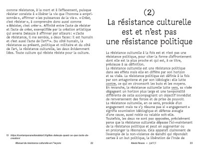 Manuel de résistance culturelle en 7 leçons