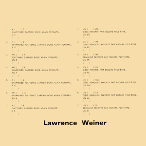 Lawrence Weiner - 7 (vinyl EP)