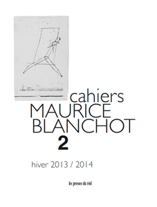  - Cahiers Maurice Blanchot n° 02