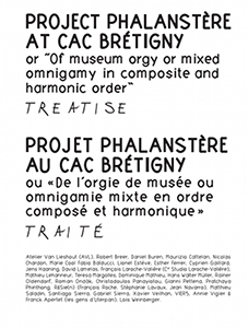 Projet Phalanstère au CAC Brétigny - ou « De l\'orgie de musée ou omnigamie mixte en ordre composé et harmonique »