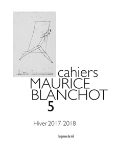  - Cahiers Maurice Blanchot n° 05
